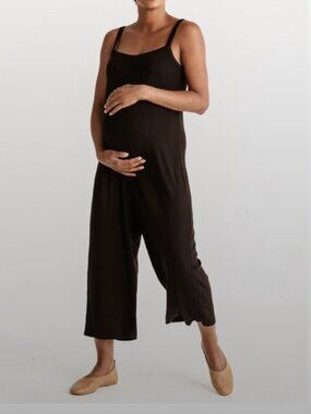 STORQ Studio Ribbed Maternity Jumpsuit Black